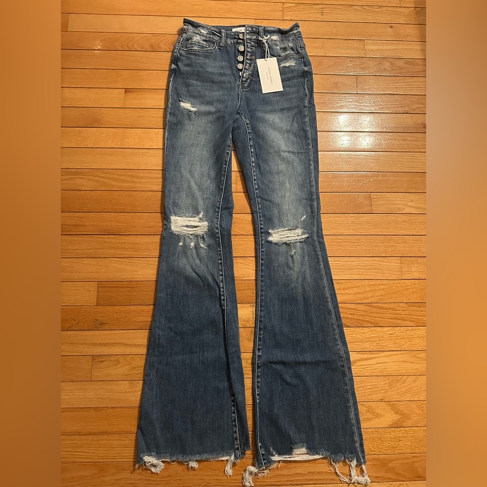 *NWT* Flying Monkey Distressed Denim Flare Jeans